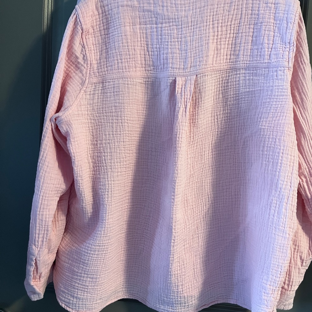 Cotton Gauze Nine West Pink XL button down - Picture 6 of 6